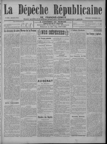 07/12/1910 - La Dépêche républicaine de Franche-Comté [Texte imprimé]