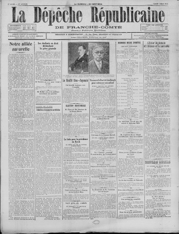 07/03/1932 - La Dépêche républicaine de Franche-Comté [Texte imprimé]
