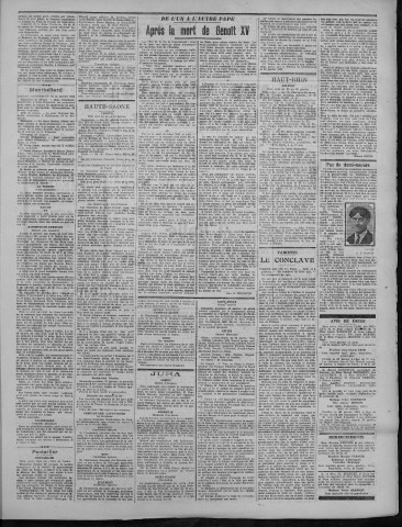 27/01/1922 - La Dépêche républicaine de Franche-Comté [Texte imprimé]