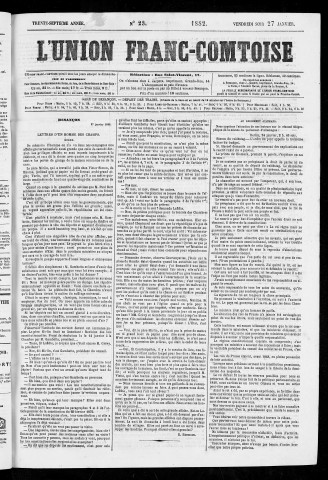 27/01/1882 - L'Union franc-comtoise [Texte imprimé]