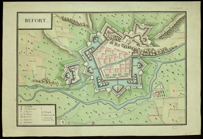 Plan de la ville de Belfort [dessin] , [S.l : [s.n.], [1700-1799]