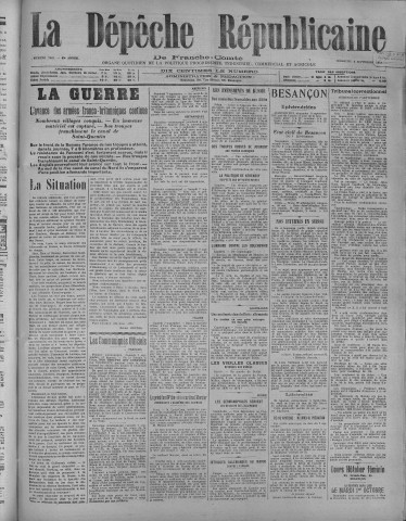 08/09/1918 - La Dépêche républicaine de Franche-Comté [Texte imprimé]