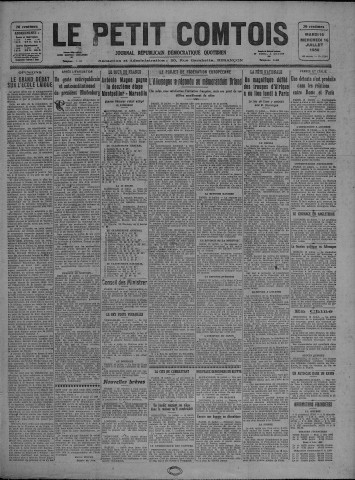15/07/1930 - Le petit comtois [Texte imprimé] : journal républicain démocratique quotidien