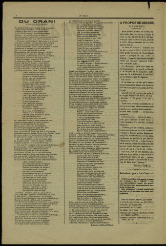 Le Cran [Texte imprimé] : Journal du front composé et publié aux armées par toutes les bonnes volontés de la 56e division d'infanterie