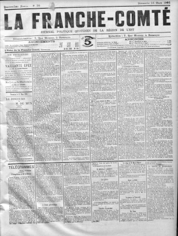 24/03/1901 - La Franche-Comté : journal politique de la région de l'Est