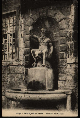 Besançon - Besançon-les-Bains - Fontaine des Carmes. [image fixe] , Strasbourg : Cartes " La Cigogne ", 37 rue de la Course, Strasbourg, 1904/1930