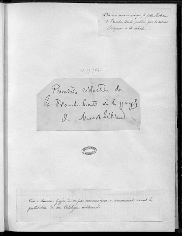 Ms 1825 - Abrégé de l'histoire de Franche-Comté et du pays de Montbéliard. Notes d'Auguste Castan (1833-1892)