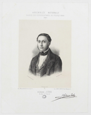 Alphonse Jobez, né à Morez le 1er août 1813 [Image fixe] / Lith d'après F Grenier , Paris : imp. Lemercier, 1848
