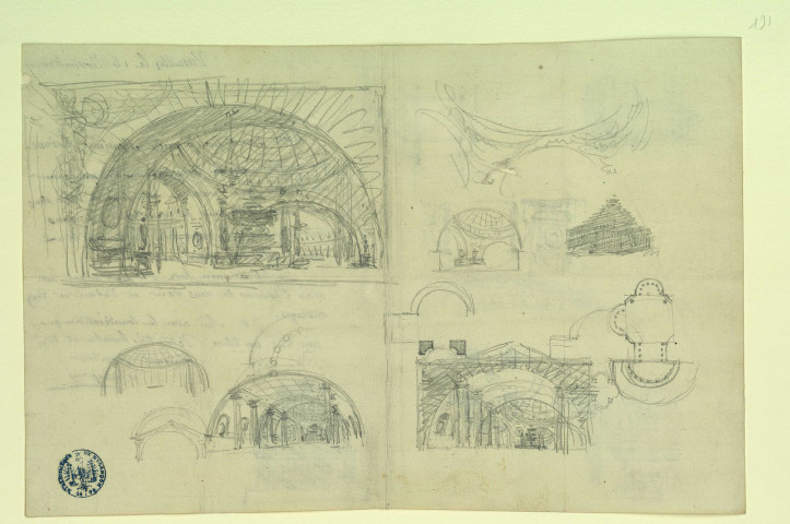 Tombeau d'Agamemnon dans une crypte. Projet de décor de théâtre / Pierre-Adrien Pâris , [S.l.] : [P.-A. Pâris], [1700-1800]