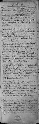 Paroisse Saint Paul - Saint Donat : baptêmes (naissances) (3 janvier 1626 - 19 février 1669)