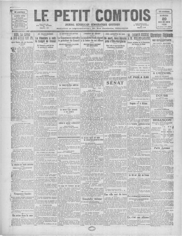 20/11/1926 - Le petit comtois [Texte imprimé] : journal républicain démocratique quotidien