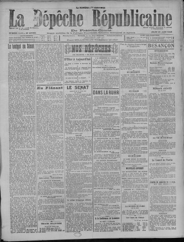21/06/1923 - La Dépêche républicaine de Franche-Comté [Texte imprimé]