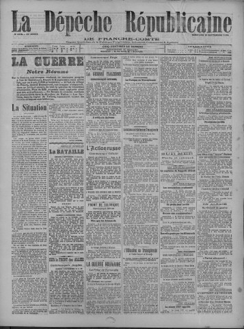 10/09/1916 - La Dépêche républicaine de Franche-Comté [Texte imprimé]