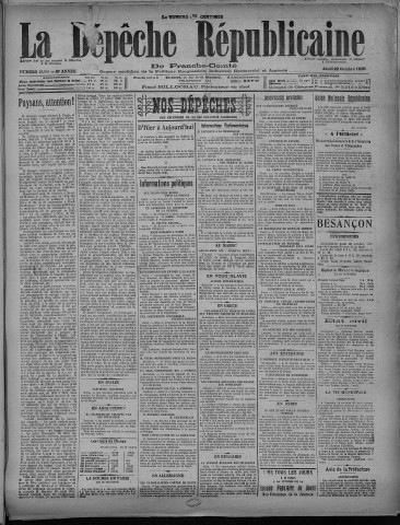 22/10/1925 - La Dépêche républicaine de Franche-Comté [Texte imprimé]
