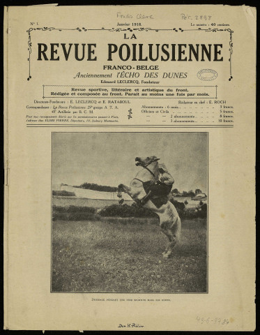 La Revue poilusienne franco-belge [Texte imprimé] : Revue sportive, littéraire et artistique du front ...