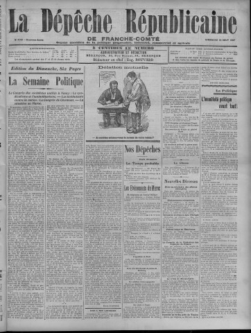 18/08/1907 - La Dépêche républicaine de Franche-Comté [Texte imprimé]
