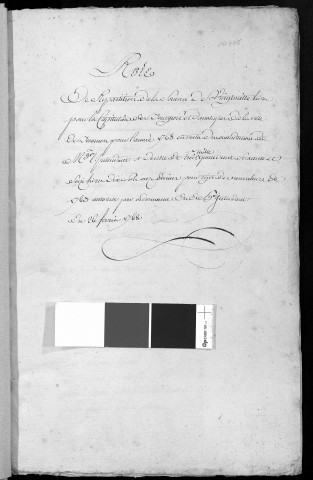 Registre de Capitation pour l'année 1768