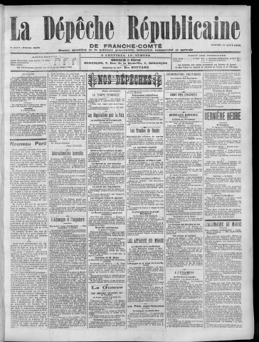 12/08/1905 - La Dépêche républicaine de Franche-Comté [Texte imprimé]