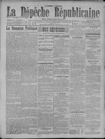 14/07/1923 - La Dépêche républicaine de Franche-Comté [Texte imprimé]
