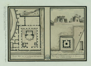 Temple d'Isis avec un arrachement de l'amphithéâtre à Pompeïa [Pompéi]. Plan, coupe et élévation du tombeau de Mamméa scitué [situé] à l'entrée de la ville , [S.l.] : [J.-A. Renard], 1778