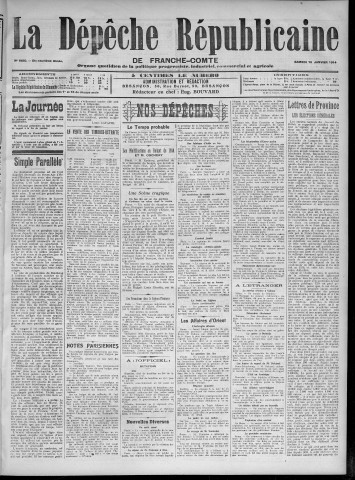 10/01/1914 - La Dépêche républicaine de Franche-Comté [Texte imprimé]