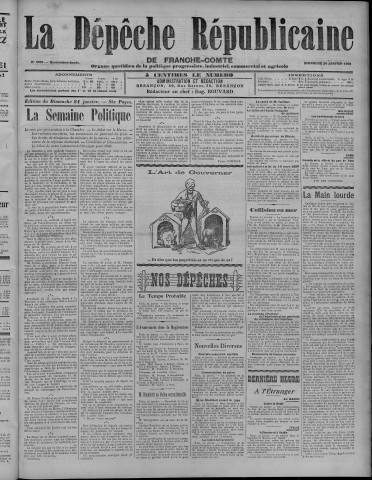 24/01/1909 - La Dépêche républicaine de Franche-Comté [Texte imprimé]