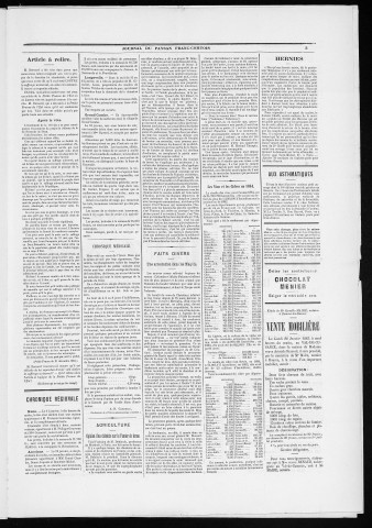 18/01/1885 - Le Paysan franc-comtois : 1884-1887