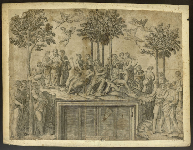 Le parnasse. [image fixe] / Raphaël pinxit invatican.M. ; Marc Antoine, Sculp , 1510?/1534?