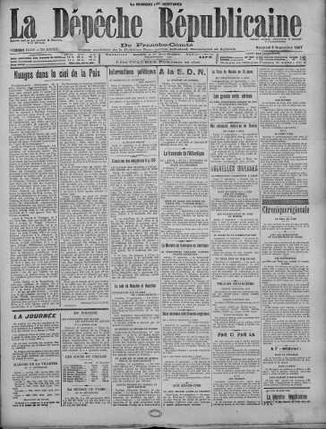 02/09/1927 - La Dépêche républicaine de Franche-Comté [Texte imprimé]