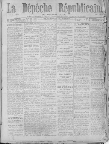 07/01/1919 - La Dépêche républicaine de Franche-Comté [Texte imprimé]