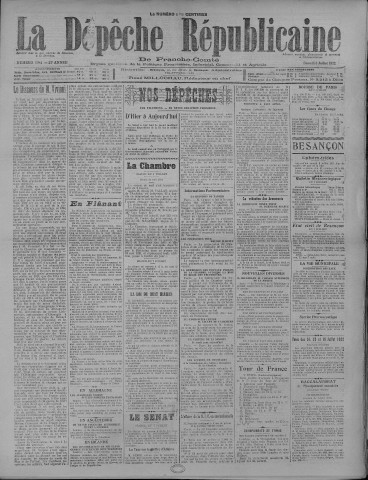 08/07/1922 - La Dépêche républicaine de Franche-Comté [Texte imprimé]