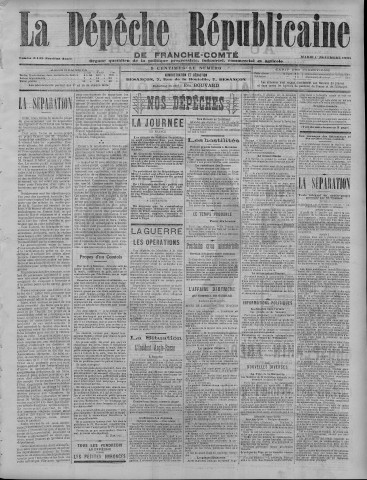 01/11/1904 - La Dépêche républicaine de Franche-Comté [Texte imprimé]
