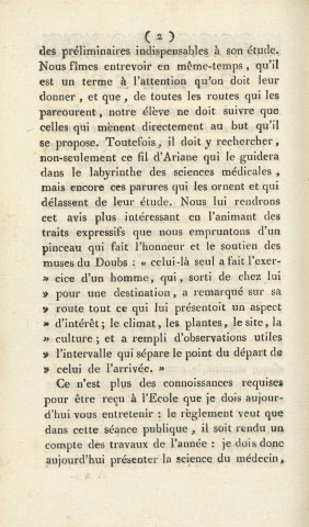 Compte rendu des travaux de l'Ecole de médecine de Besançon, pendant l'année 1808, par M. Vertel, président, professeur de clinique interne. séance publique du 30 août 1808