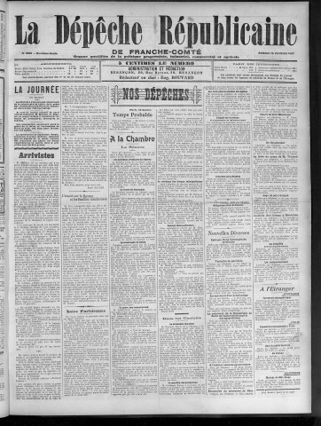 16/02/1907 - La Dépêche républicaine de Franche-Comté [Texte imprimé]