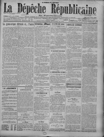 03/08/1927 - La Dépêche républicaine de Franche-Comté [Texte imprimé]