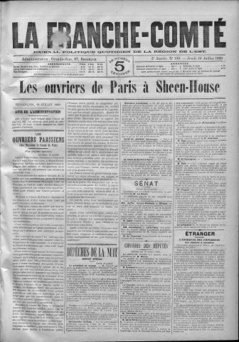 19/07/1888 - La Franche-Comté : journal politique de la région de l'Est