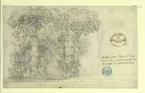 Fontaine pour l'opéra de "Diane et Endymion". Ruines pour le même opéra. Projets de décor de théâtre / Pierre-Adrien Pâris , [S.l.] : [P.-A. Pâris], [1700-1800]