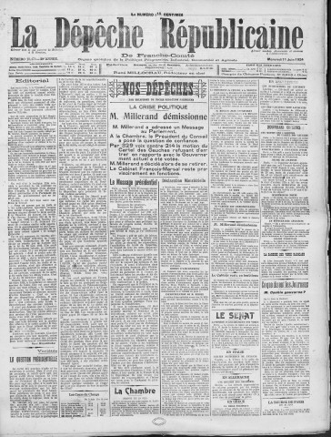 11/06/1924 - La Dépêche républicaine de Franche-Comté [Texte imprimé]