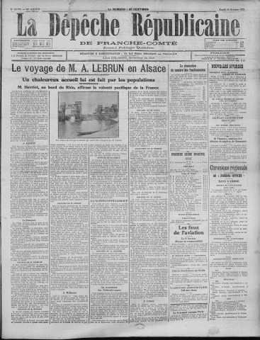 10/10/1932 - La Dépêche républicaine de Franche-Comté [Texte imprimé]