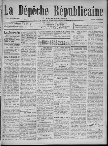 23/02/1914 - La Dépêche républicaine de Franche-Comté [Texte imprimé]