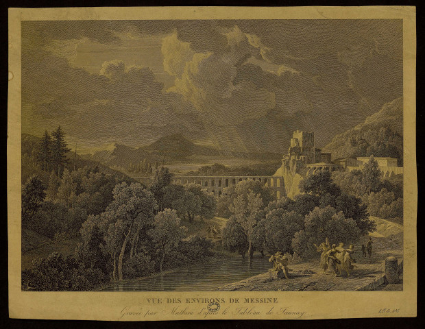 Vue des environs de Messine [estampe] / gravée par Mathieu  ; d'apres le tableau de Taunay , [S.l.] : [s.n.], [1755-1830]