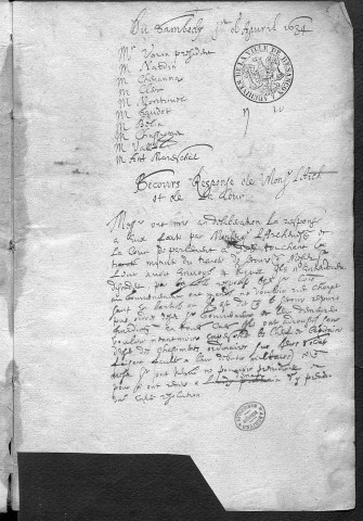 Registre des délibérations municipales 1er avril - 31 août 1634
