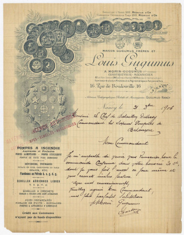 Sapeurs -Pompiers, 3H,1 (1) : Associations, manifestations : inauguration de la plaque commémorative des sapeurs-pompiers morts pour la France (1921-1923) ; Fêtes, concours (1909-1930) ; Fanfare (1913-1936) ; Union départementale des sapeurs-pompiers du Doubs (1937-1945) ; Congrès, concours, inspections (1941-1954) 3H,1 (2) : Journal des sapeurs pompiers (1926)