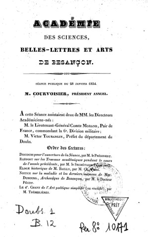 1834 - Séances publiques