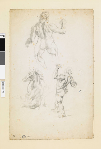 Etudes d'après l'antique : Hercule ivre de Parme, Faune dansant de Pompéi, cheval de la frise ouest du Parthénon