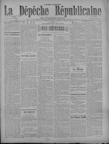 25/12/1920 - La Dépêche républicaine de Franche-Comté [Texte imprimé]
