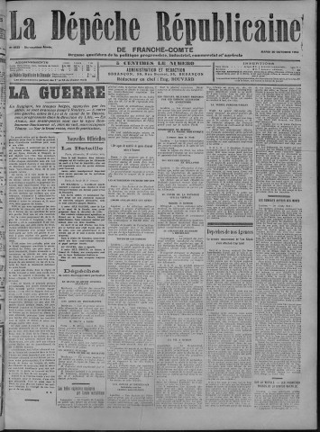 20/10/1914 - La Dépêche républicaine de Franche-Comté [Texte imprimé]
