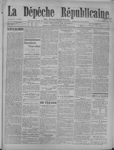 26/07/1919 - La Dépêche républicaine de Franche-Comté [Texte imprimé]