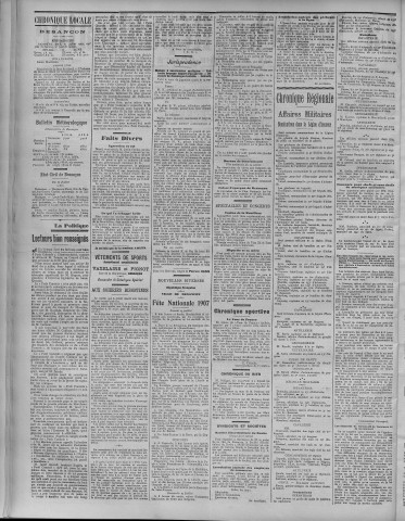 11/07/1907 - La Dépêche républicaine de Franche-Comté [Texte imprimé]