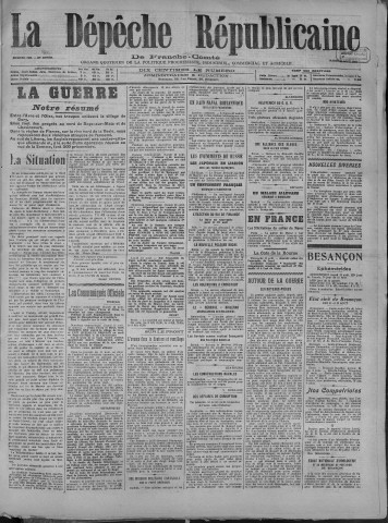 13/08/1918 - La Dépêche républicaine de Franche-Comté [Texte imprimé]